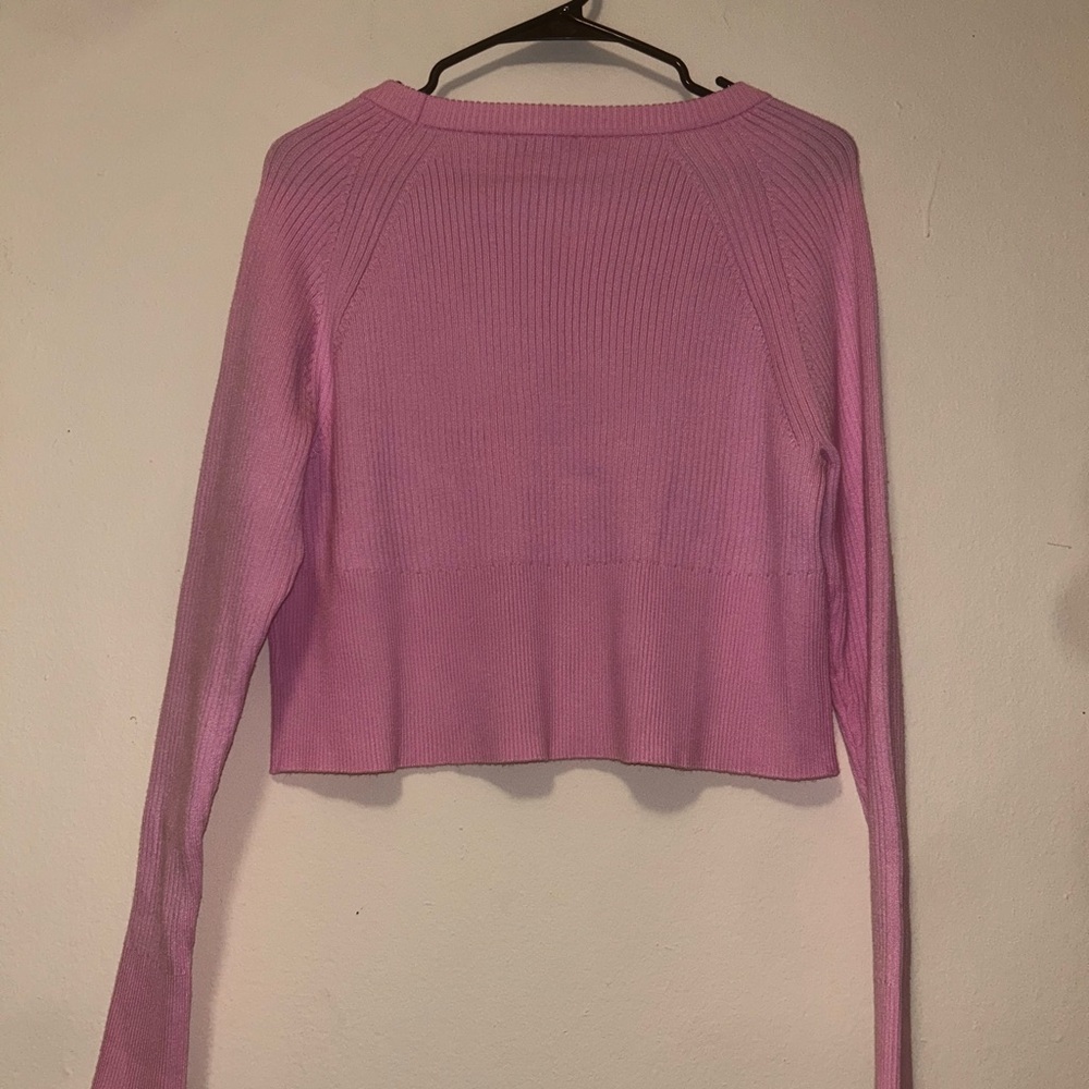 Pink Ribbed Knit Sweater